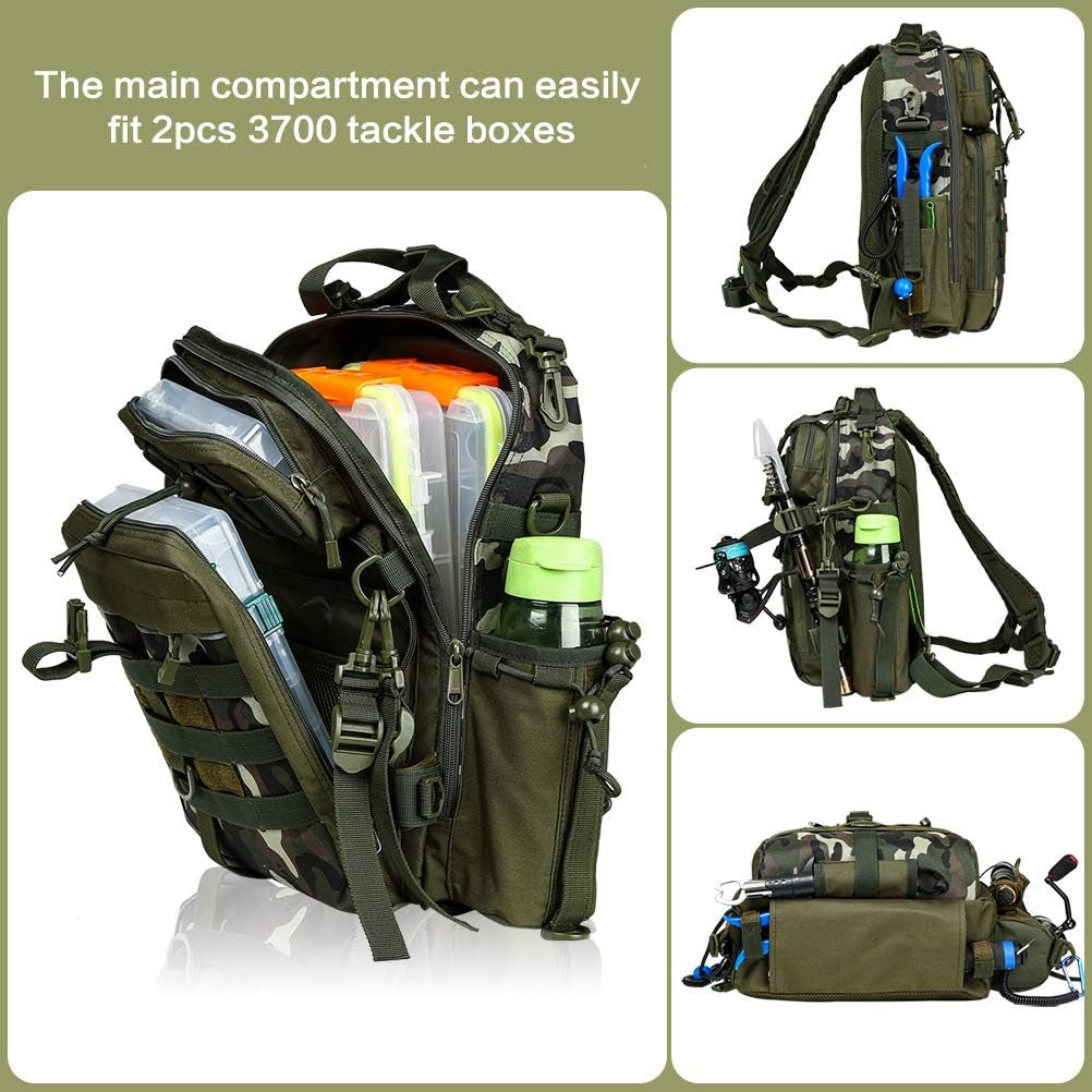 Outdoor Tackle Bag - Large Water-Resistant Fishing Backpack